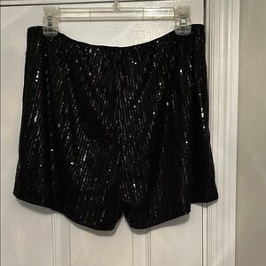 Black Sequin Women's Shorts